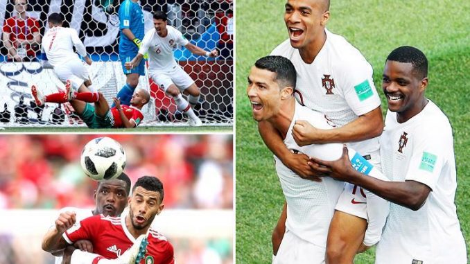 هدف كريستيانو رونالدو يطيح بمنتخب المغرب من كأس العالم